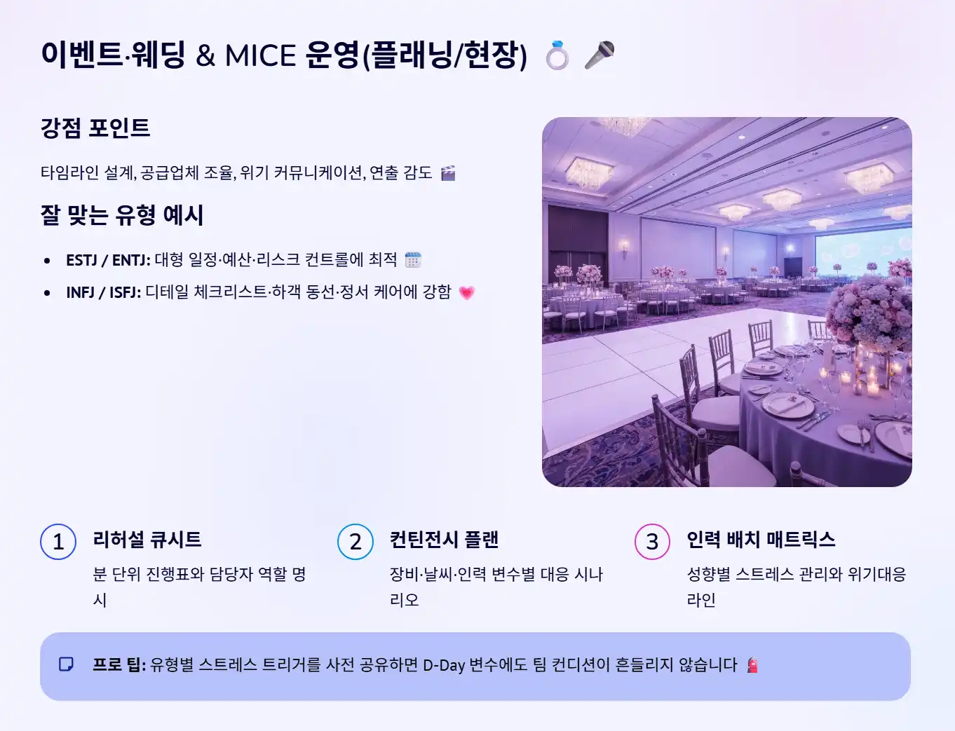 이벤트·웨딩 & MICE 운영(플래닝/현장) 